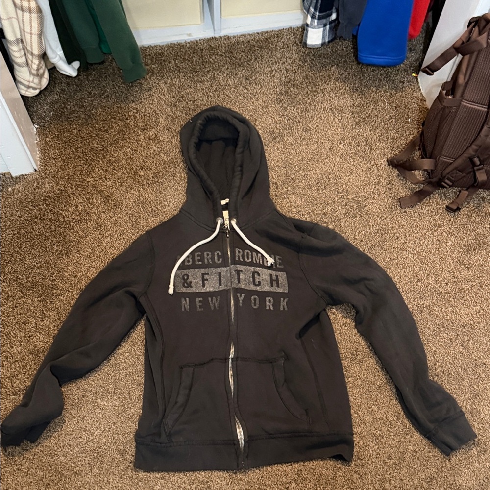 Abercrombie & Fitch Charcoal Zip-Up Hoodie